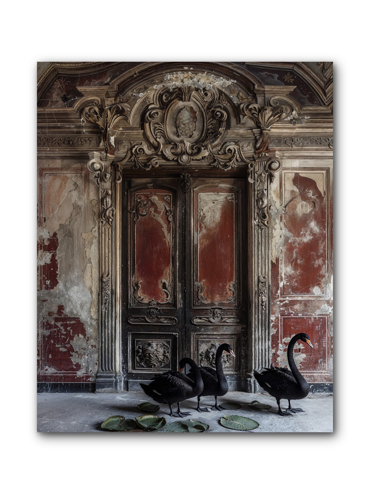 Noir Ballet On Midnight's Lagoon -- Wrapped Canvas 8x10