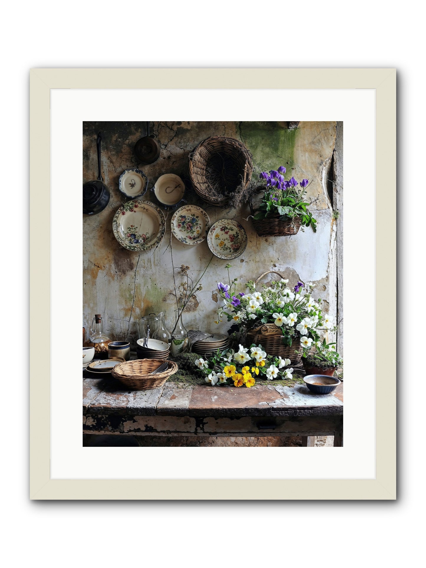 Not Far From Kensington -- Framed Print - White 16x20