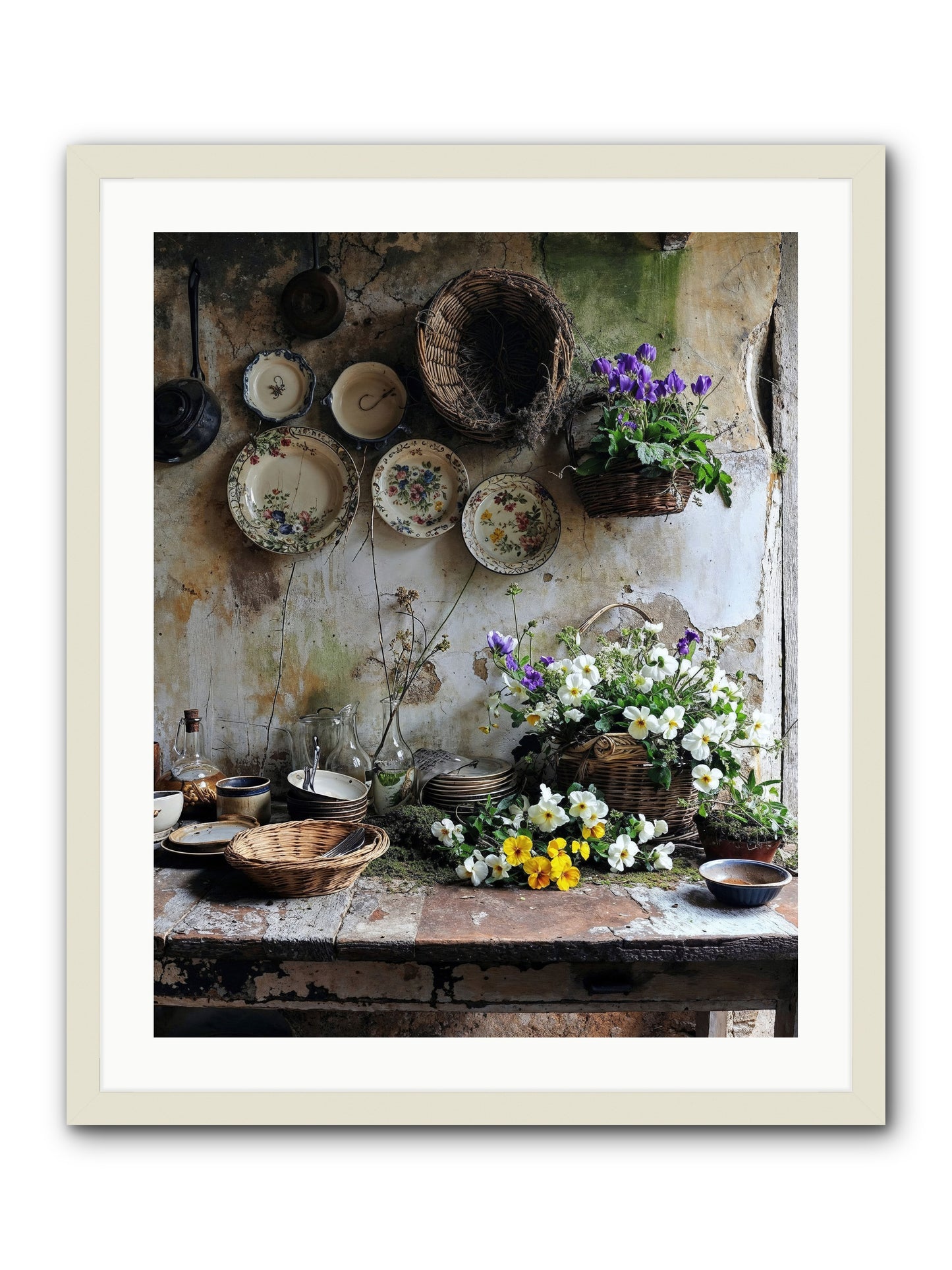 Not Far From Kensington -- Framed Print - White 24x30