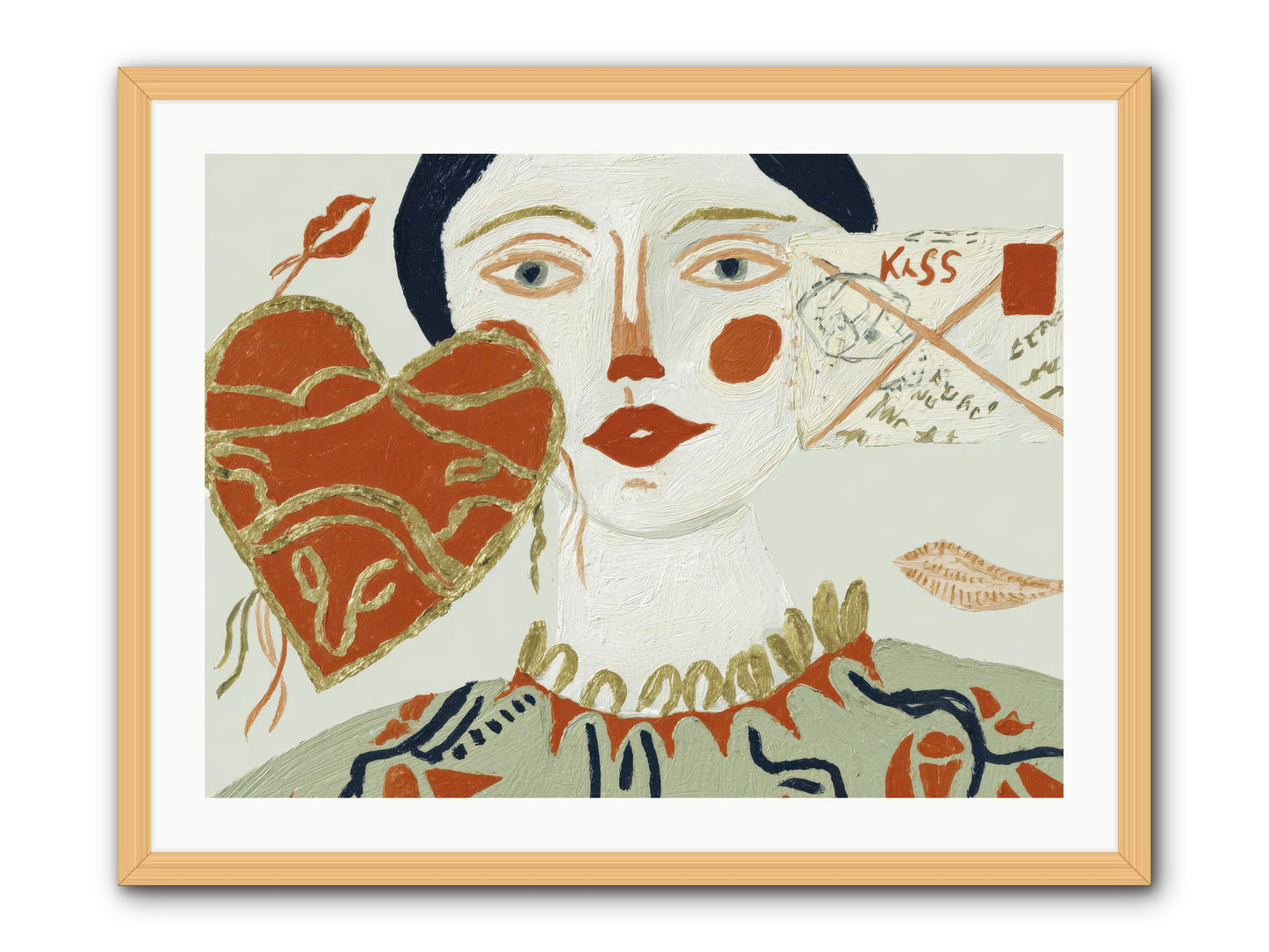 Notes For A Very Good Heart -- Framed Print - Natural 32x24