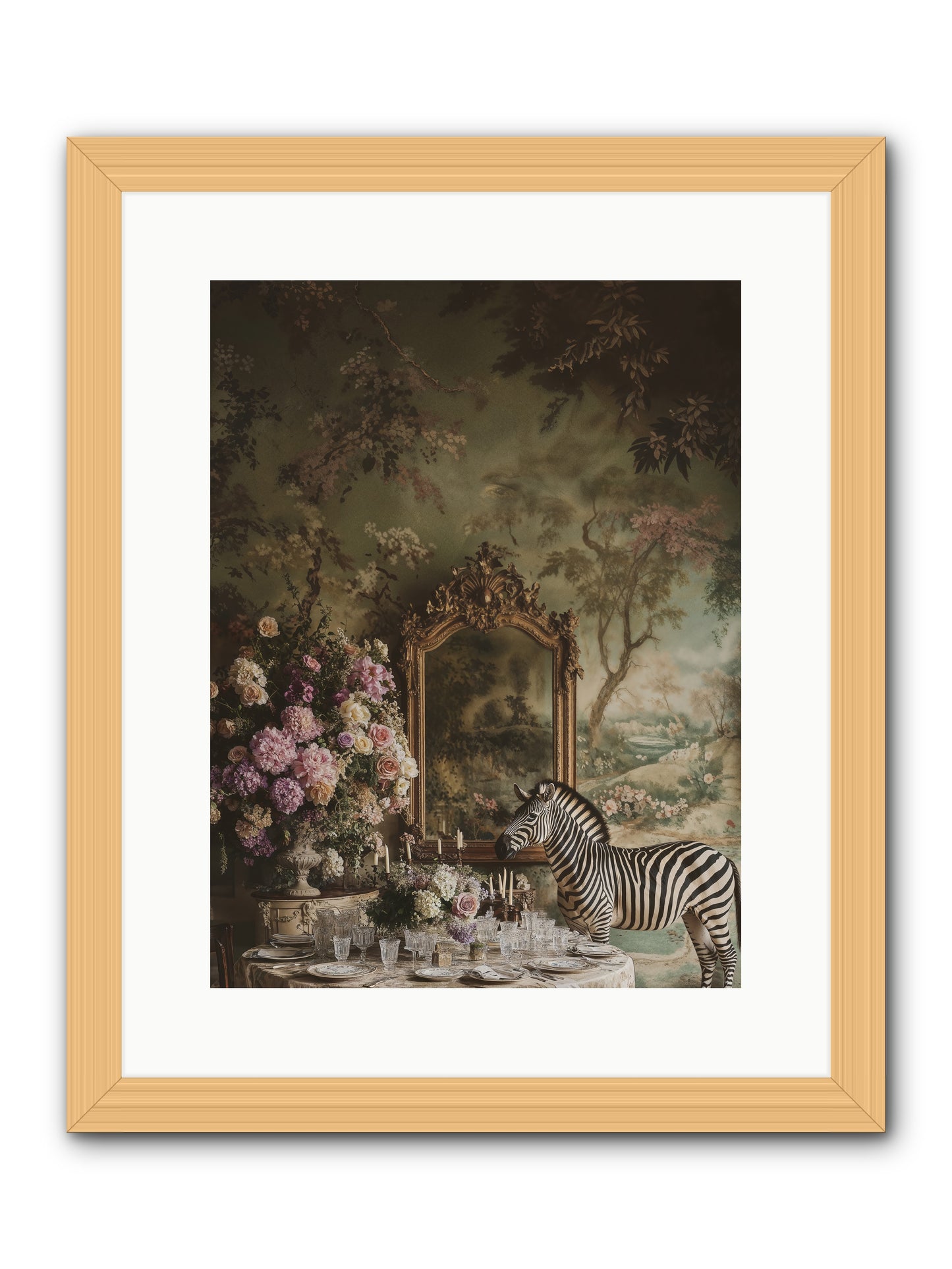 Oberon's Feast -- Framed Print - Natural 12x16