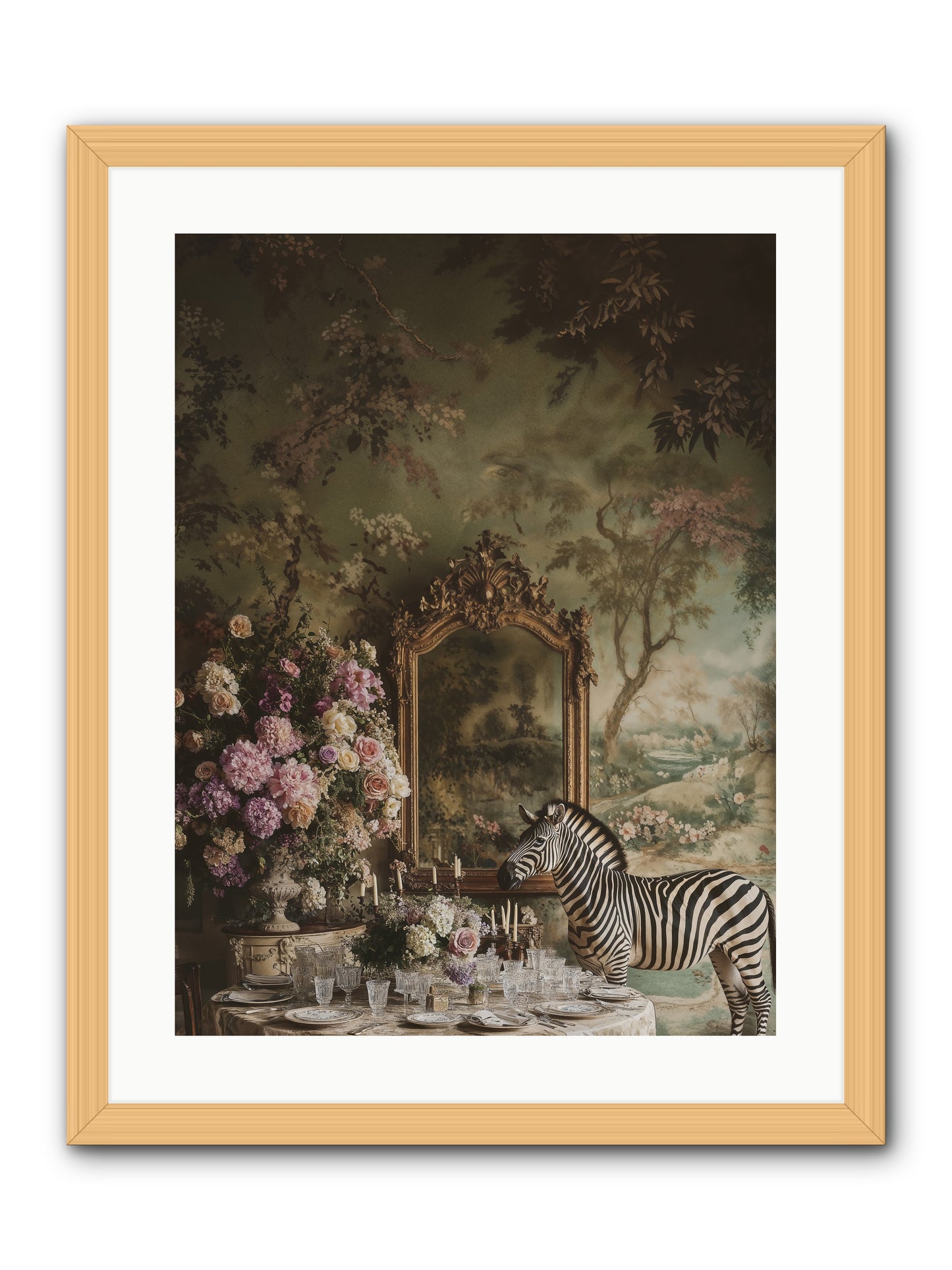 Oberon's Feast -- Framed Print - Natural 18x24