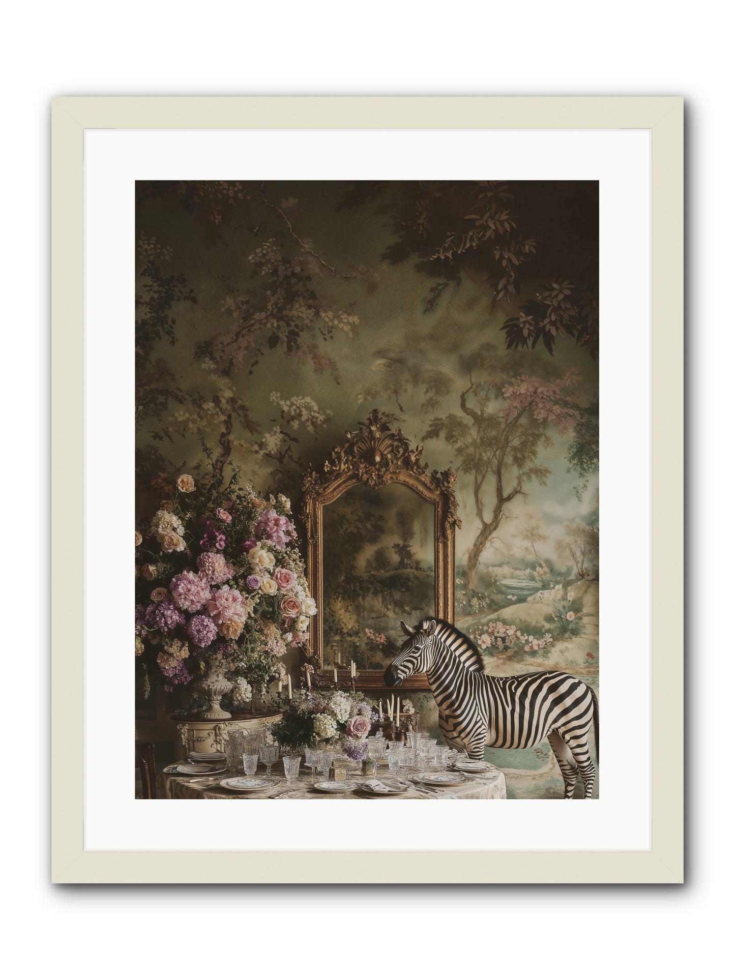 Oberon's Feast -- Framed Print - White 18x24