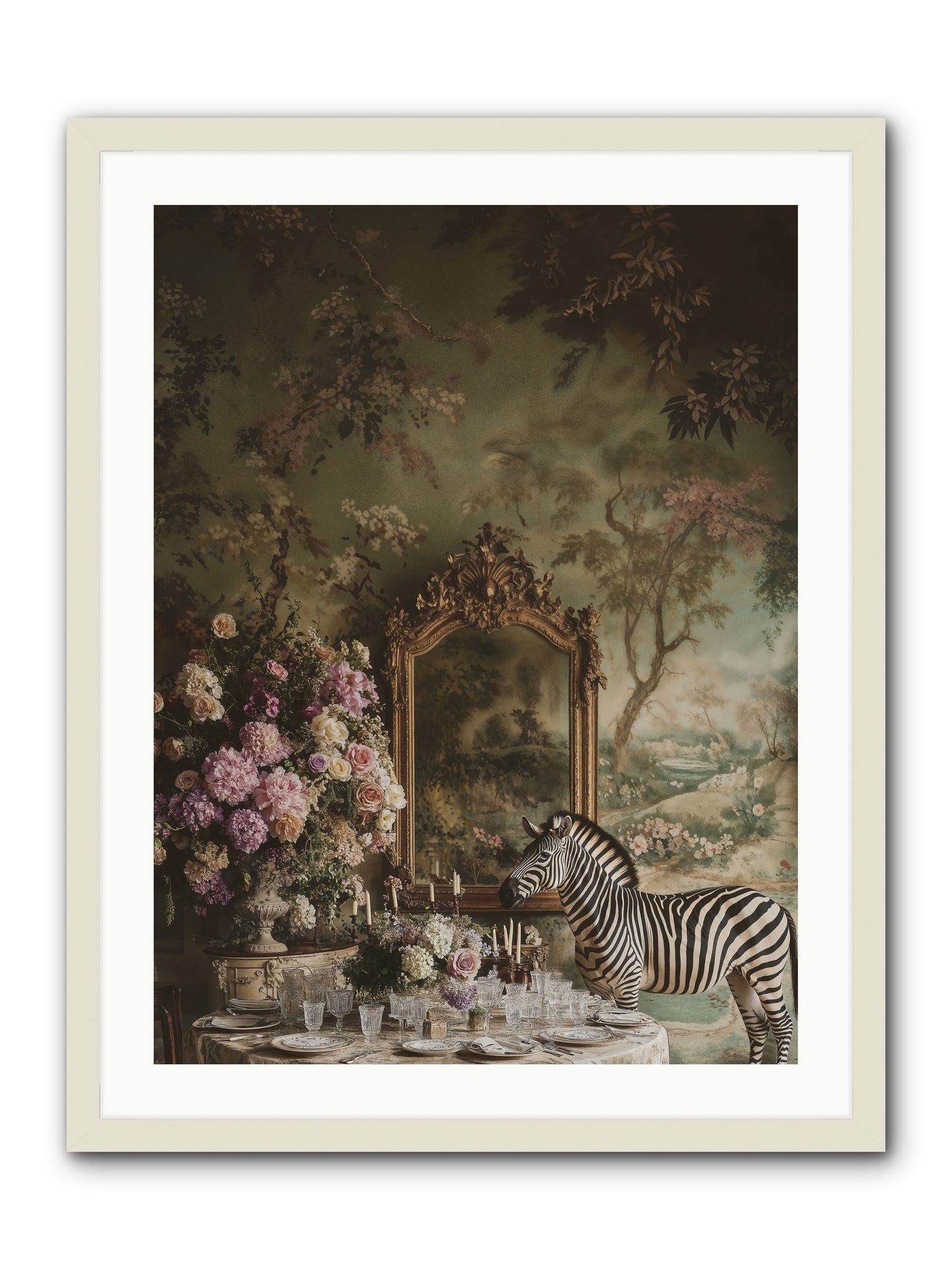 Oberon's Feast -- Framed Print - White 24x32