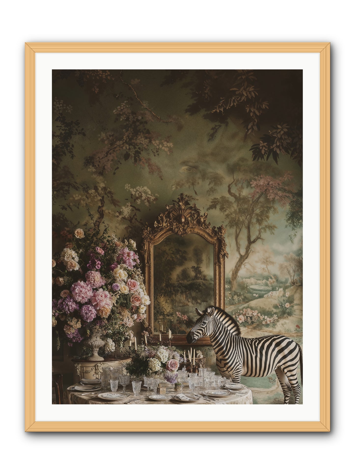 Oberon's Feast -- Framed Print - Natural 30x40