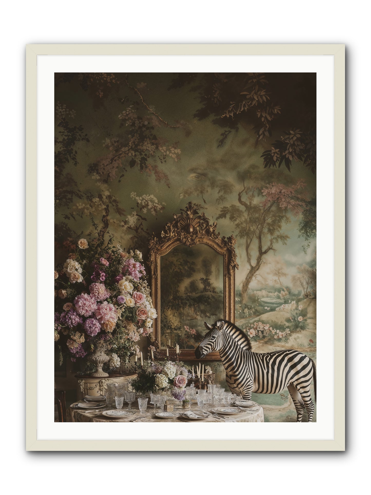 Oberon's Feast -- Framed Print - White 30x40