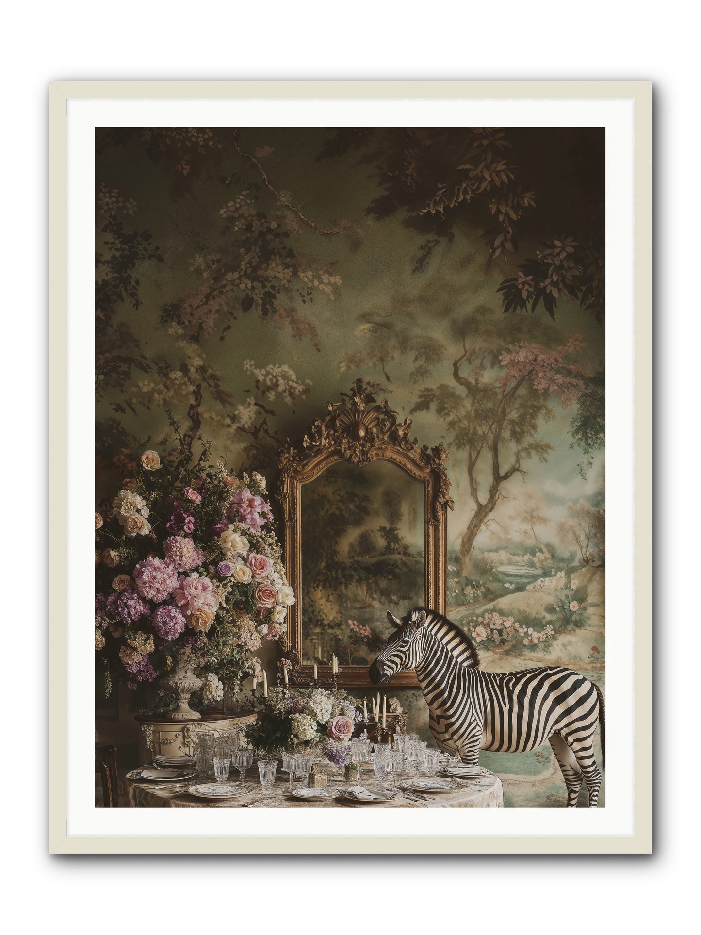 Oberon's Feast -- Framed Print - White 36x48