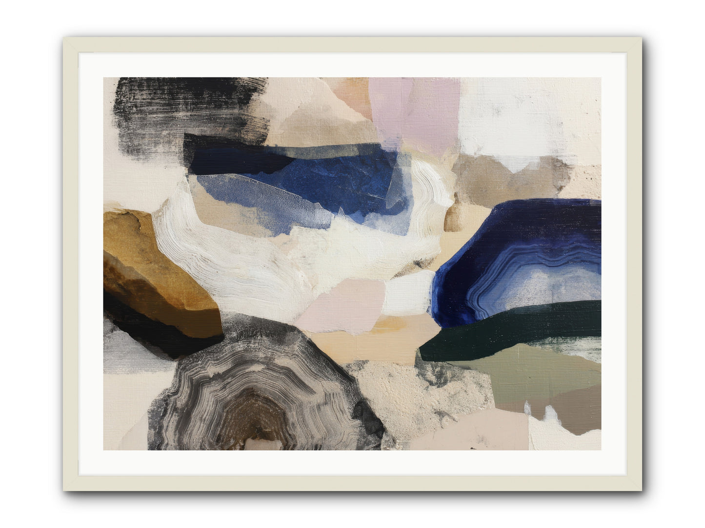 Oblique clarity -- Framed Print - White 40x30