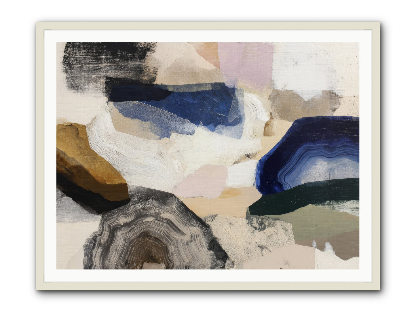 Oblique clarity -- Framed Print - White 48x36