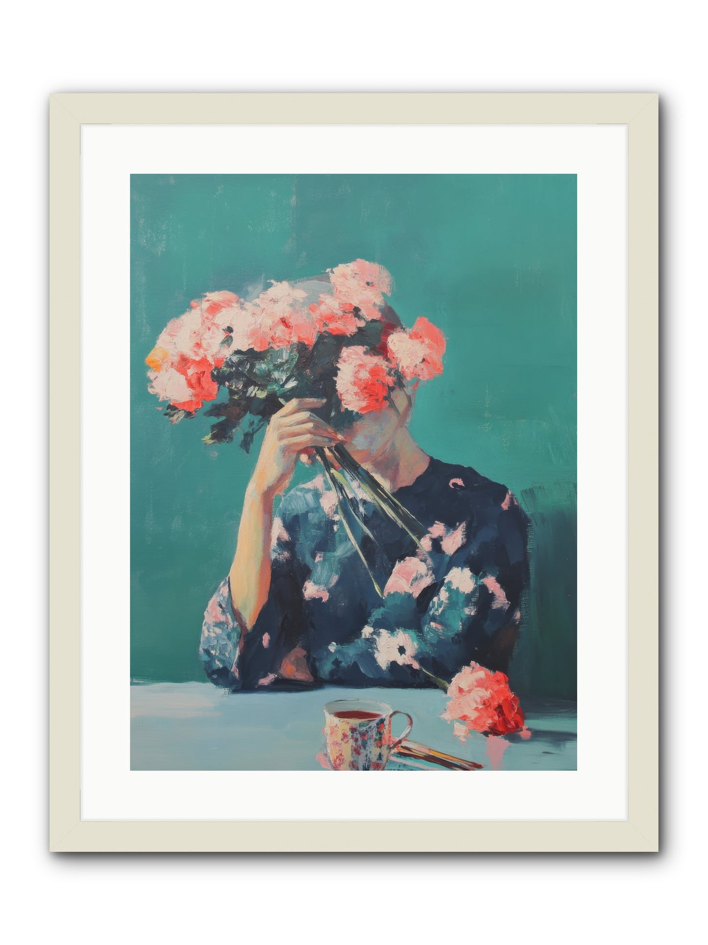 Obscured Affections -- Framed Print - White 18x24