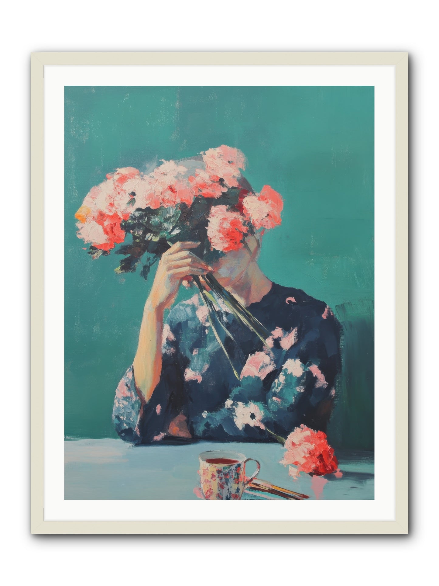 Obscured Affections -- Framed Print - White 30x40