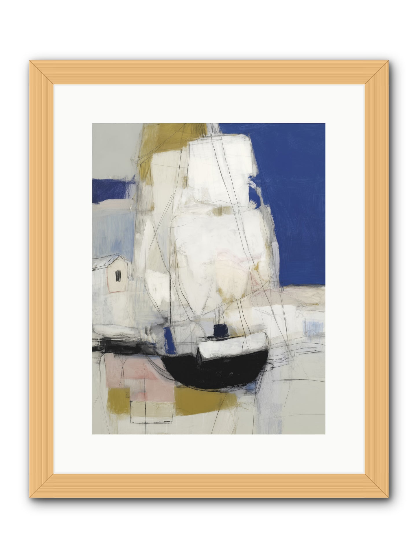 Obsidian Harbor -- Framed Print - Natural 12x16