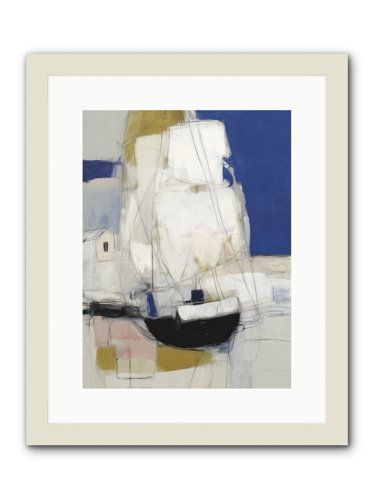 Obsidian Harbor -- Framed Print - White 12x16