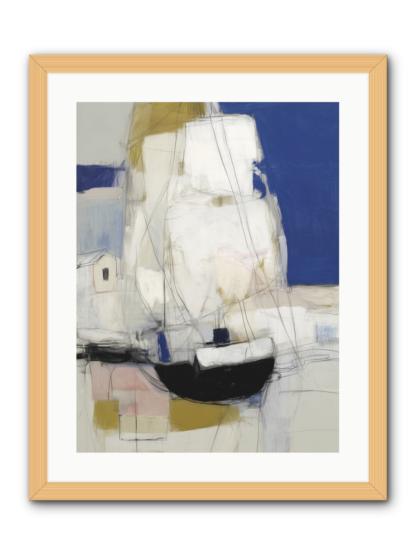 Obsidian Harbor -- Framed Print - Natural 18x24