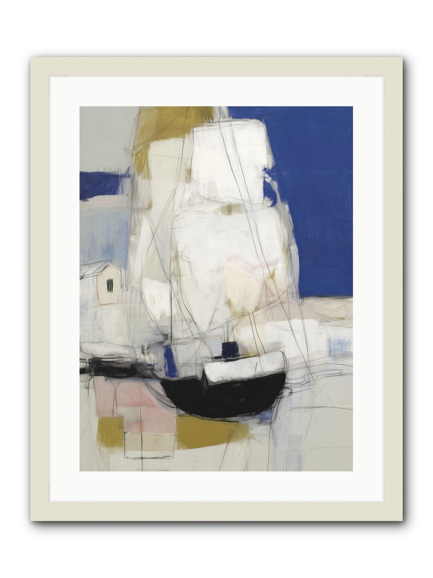 Obsidian Harbor -- Framed Print - White 18x24