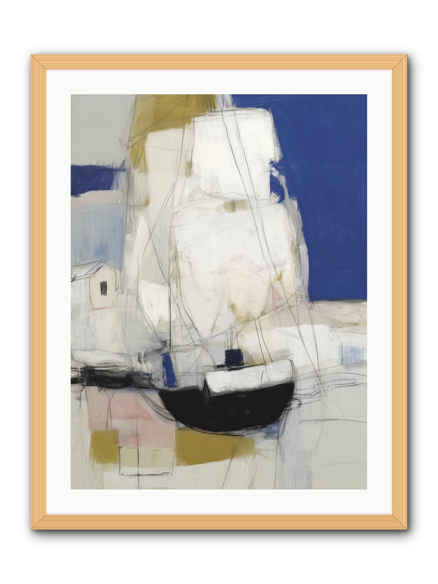 Obsidian Harbor -- Framed Print - Natural 24x32