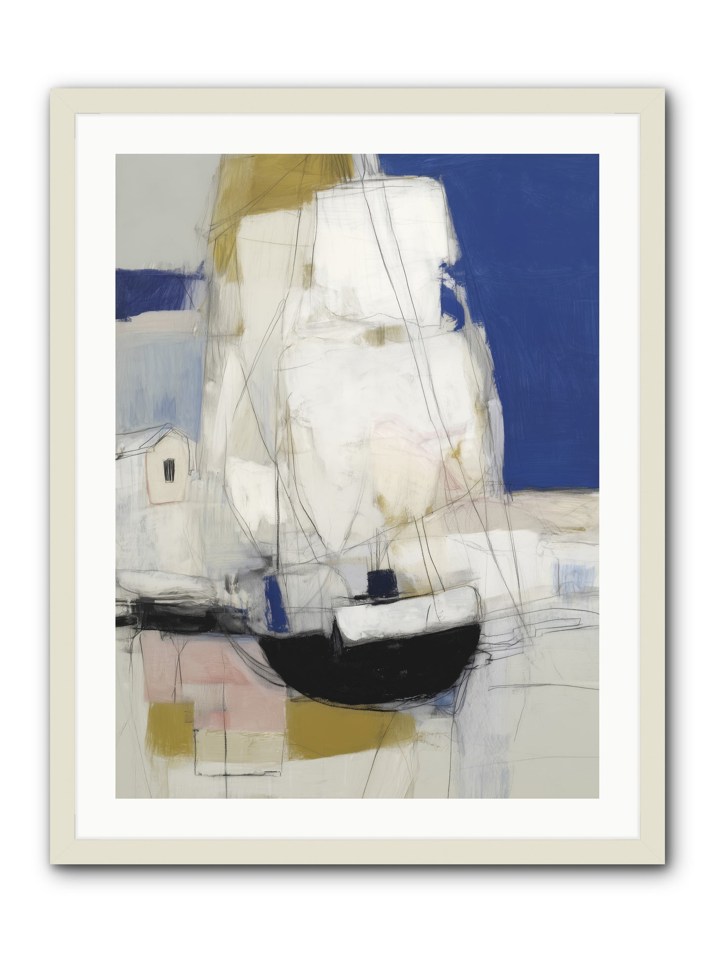 Obsidian Harbor -- Framed Print - White 24x32