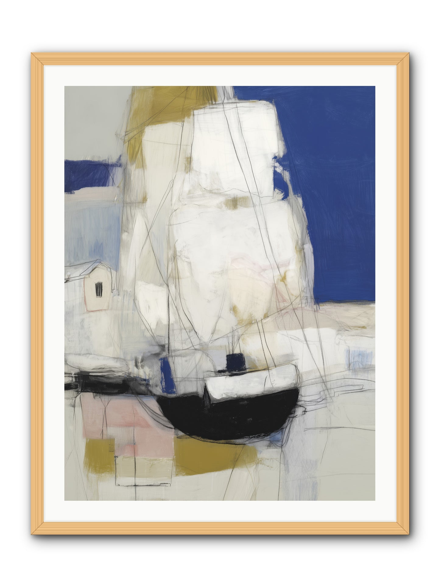 Obsidian Harbor -- Framed Print - Natural 30x40