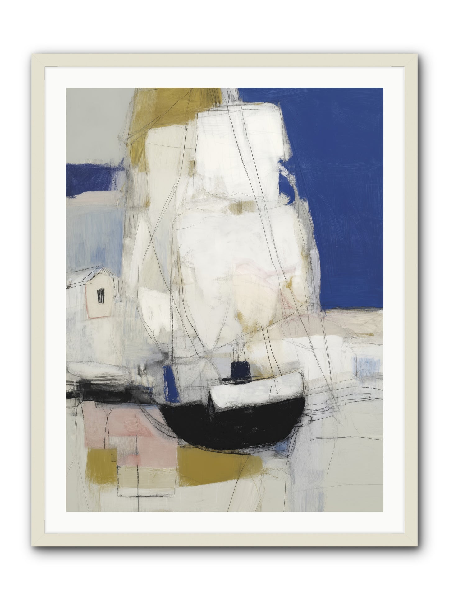 Obsidian Harbor -- Framed Print - White 30x40