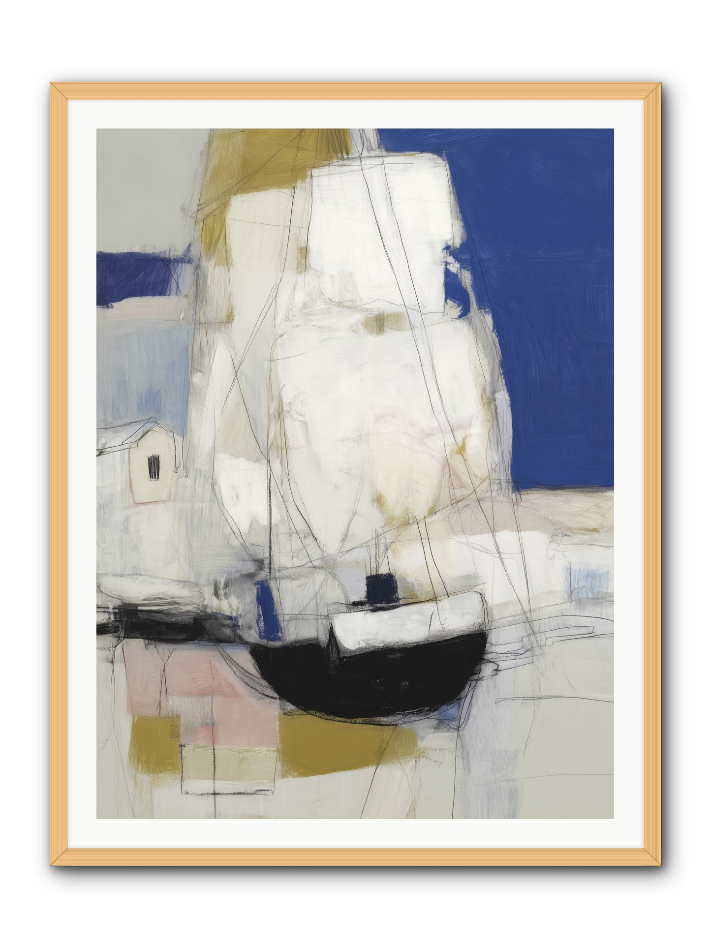 Obsidian Harbor -- Framed Print - Natural 36x48