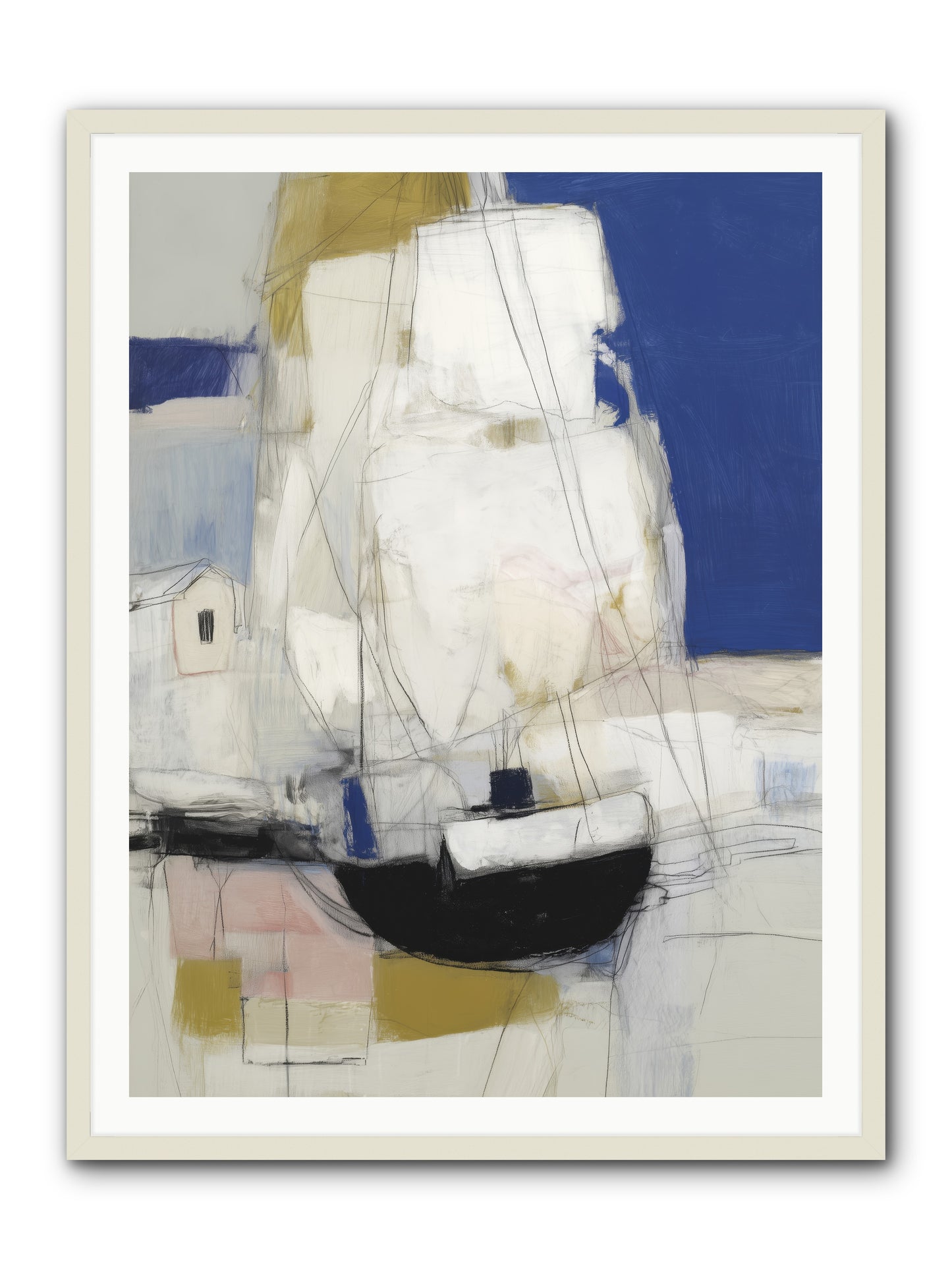Obsidian Harbor -- Framed Print - White 36x48