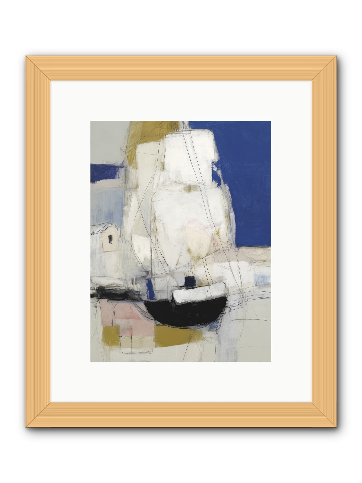 Obsidian Harbor -- Framed Print - Natural 9x12