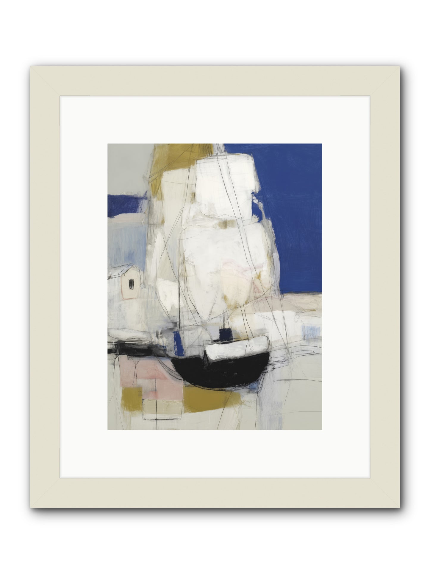 Obsidian Harbor -- Framed Print - White 9x12