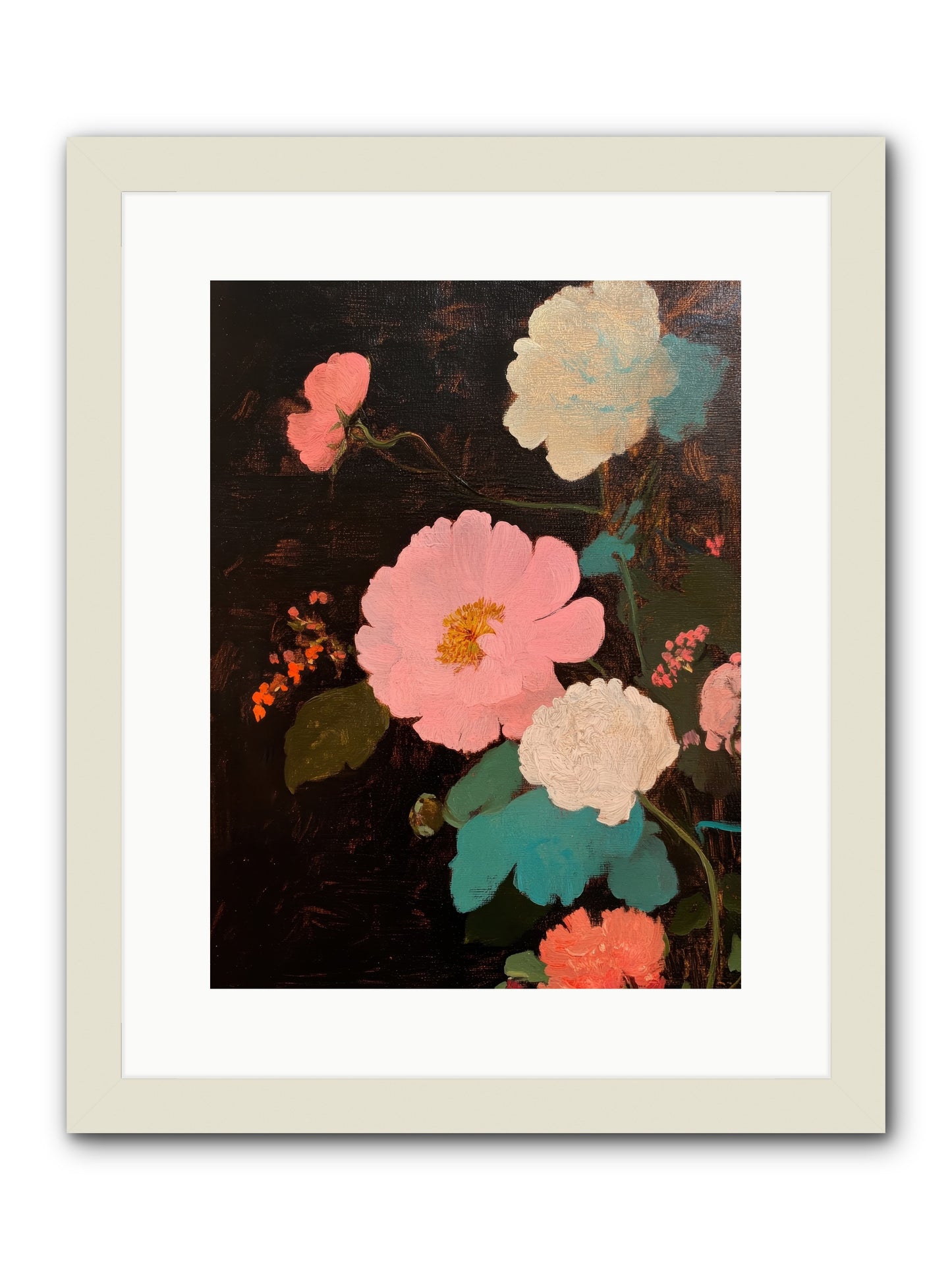Obsidian garden -- Framed Print - White 12x16