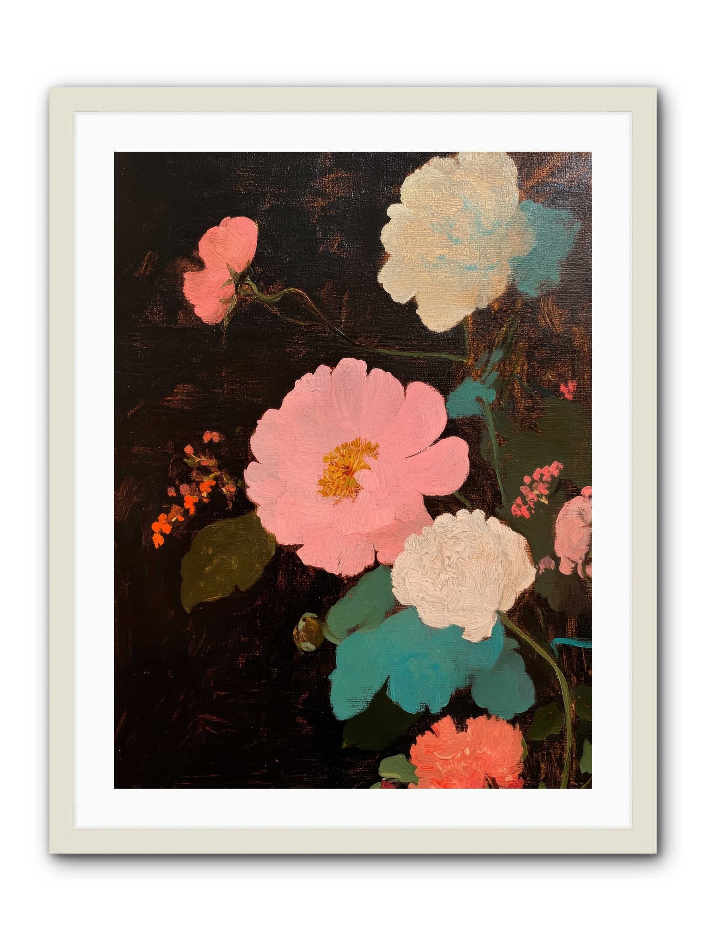 Obsidian garden -- Framed Print - White 24x32
