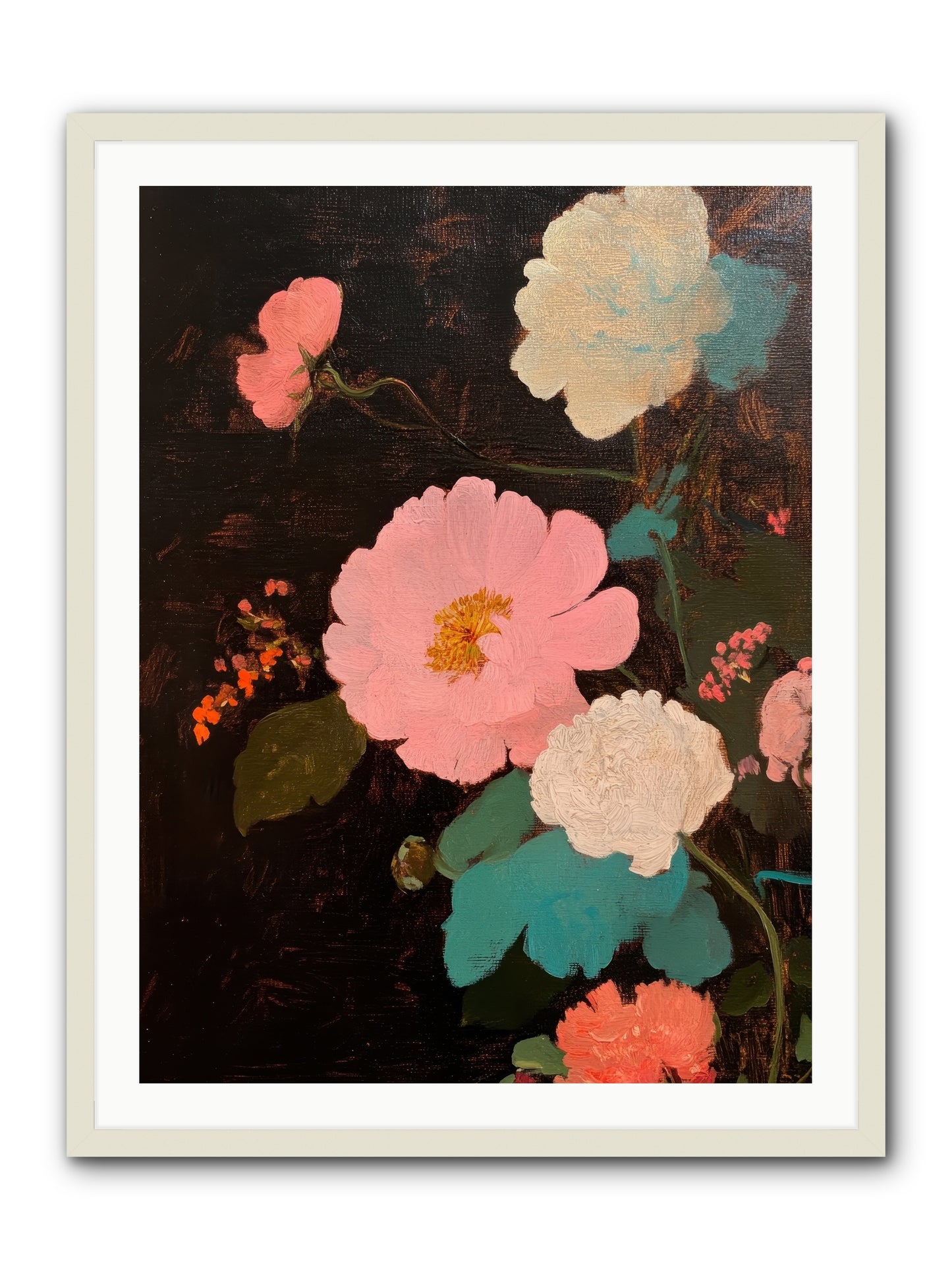 Obsidian garden -- Framed Print - White 30x40