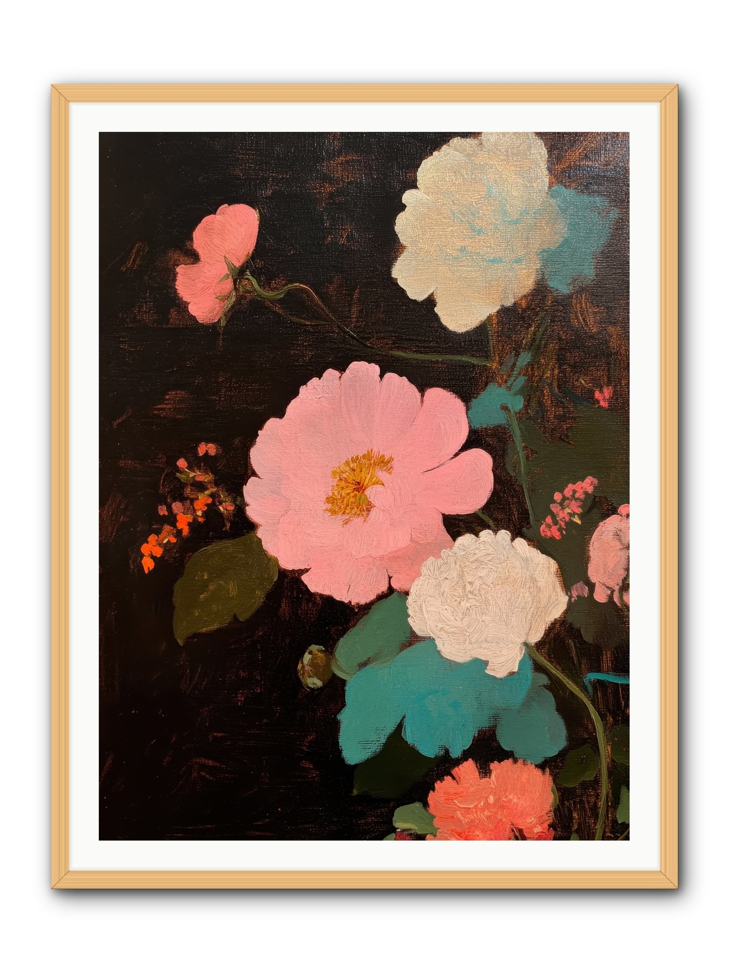 Obsidian garden -- Framed Print - Natural 36x48