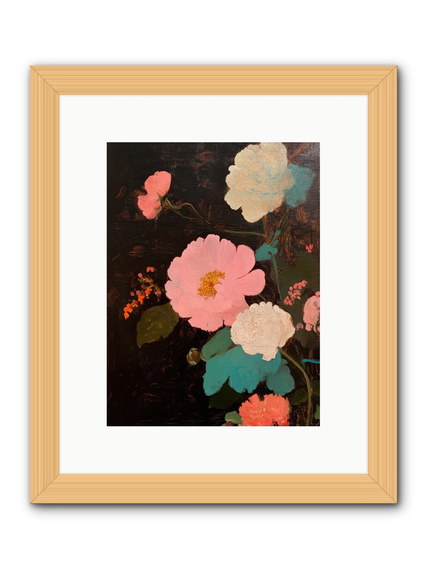 Obsidian garden -- Framed Print - Natural 9x12