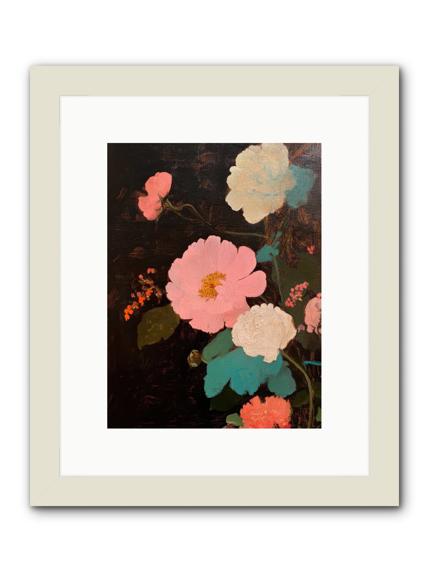 Obsidian garden -- Framed Print - White 9x12