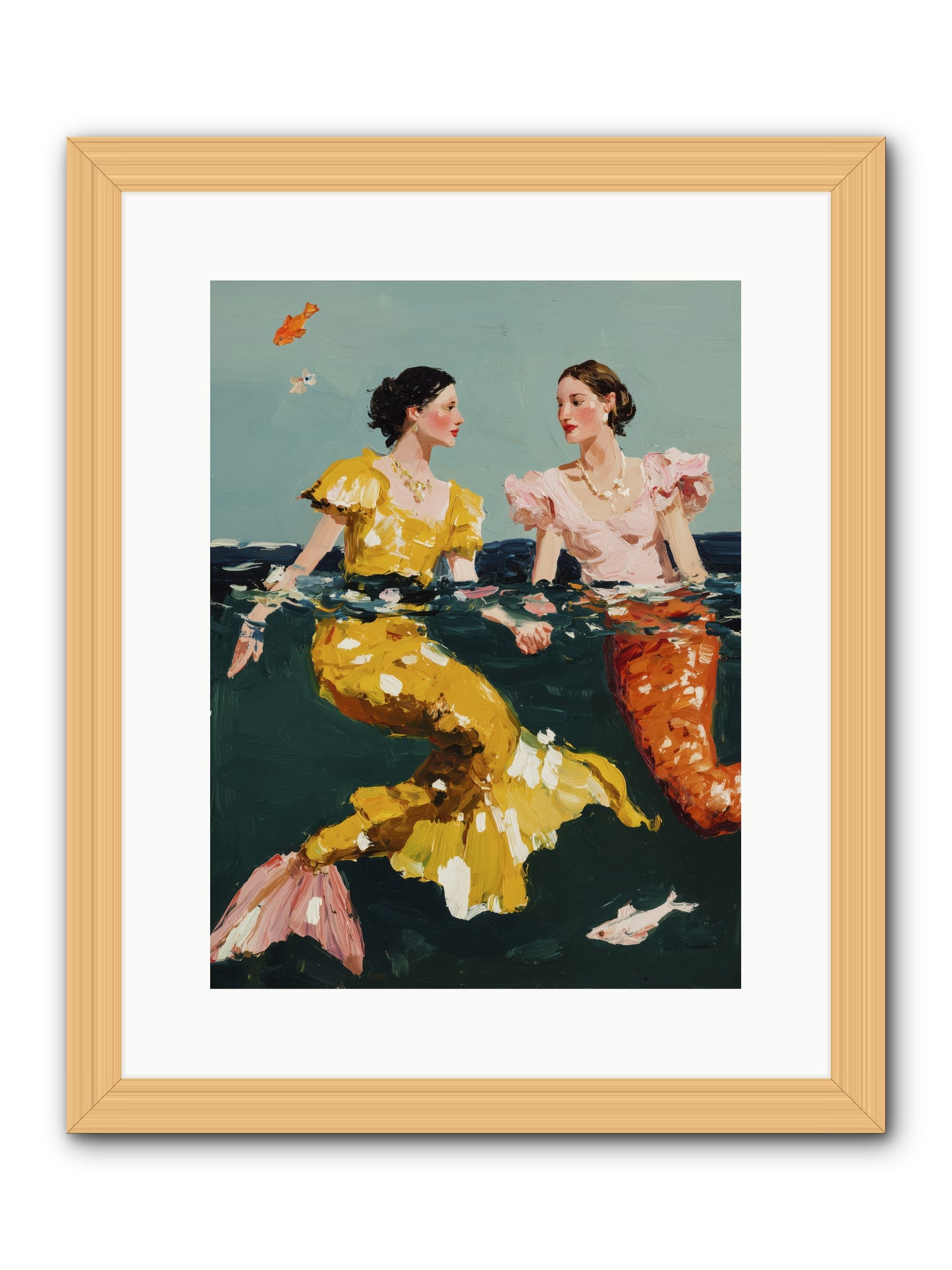 Ocean Daughters -- Framed Print - Natural 12x16