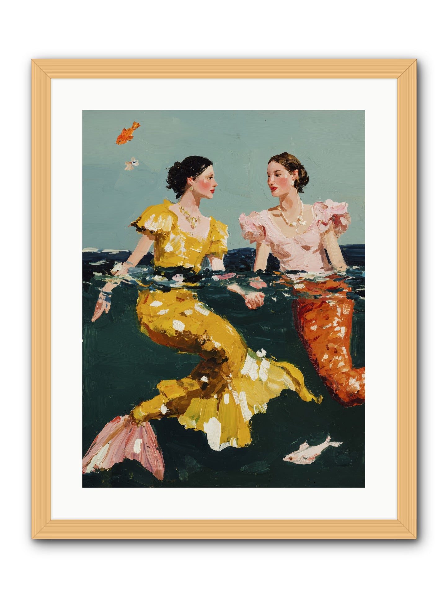 Ocean Daughters -- Framed Print - Natural 18x24