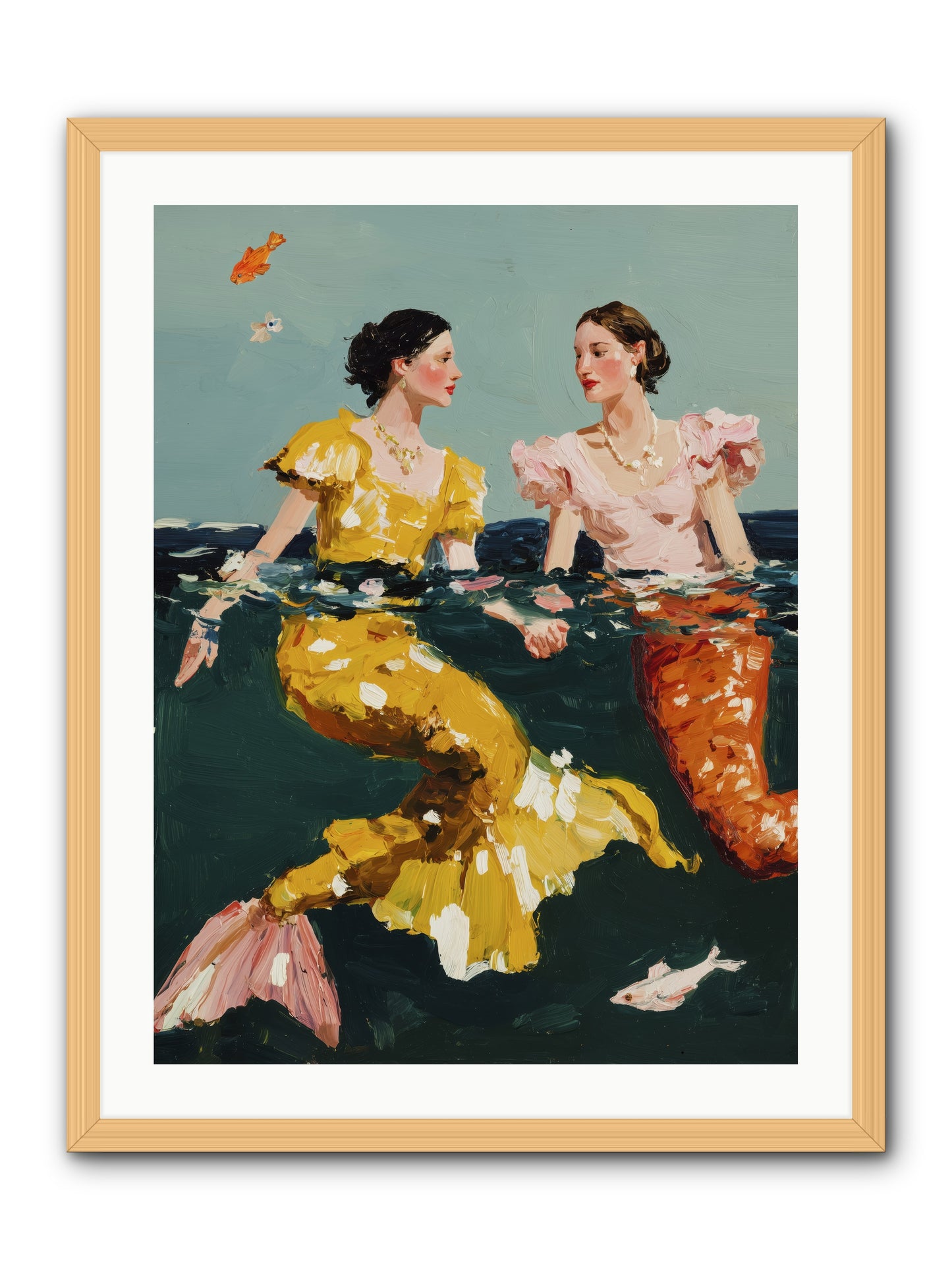 Ocean Daughters -- Framed Print - Natural 24x32