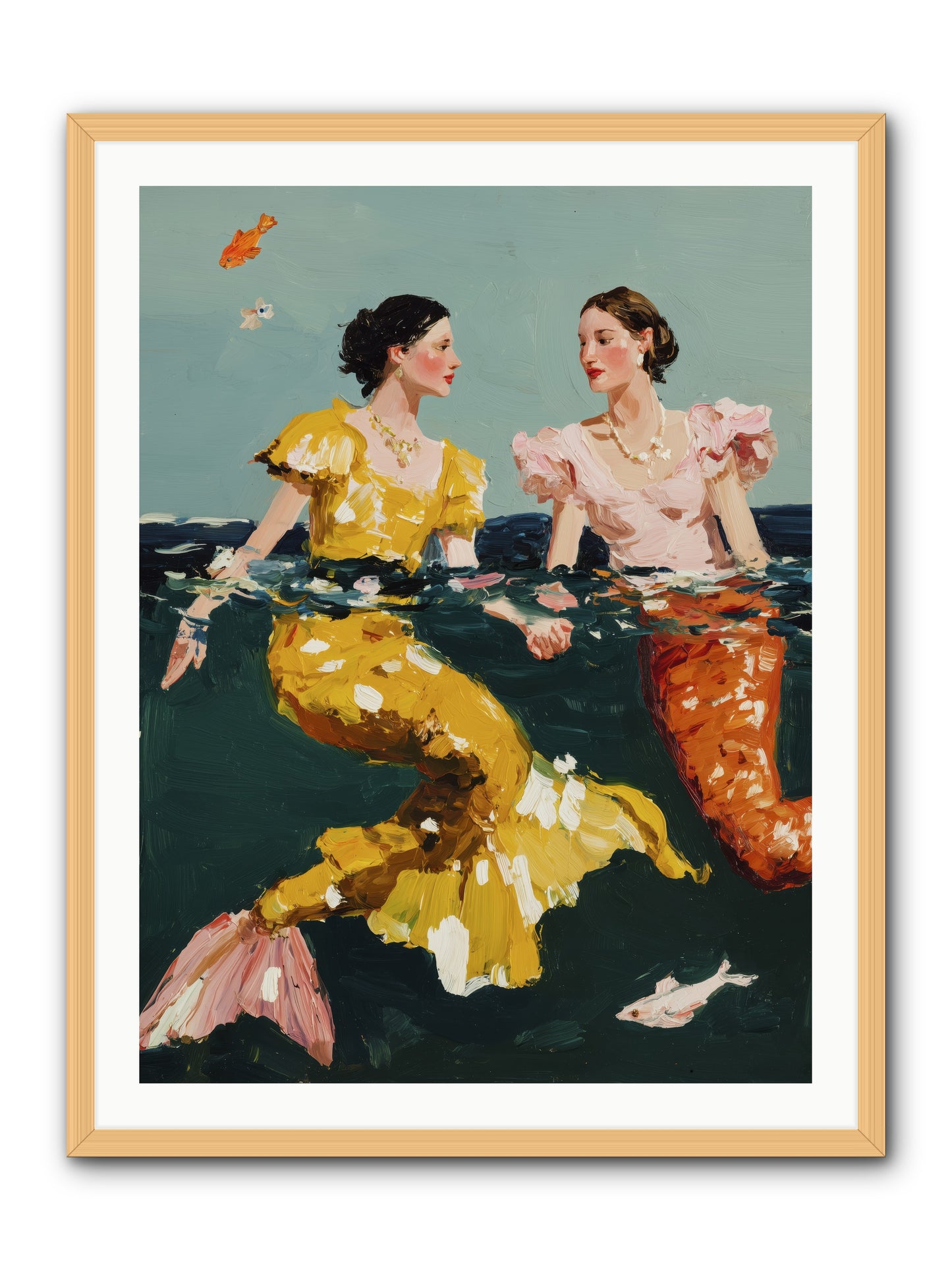 Ocean Daughters -- Framed Print - Natural 30x40