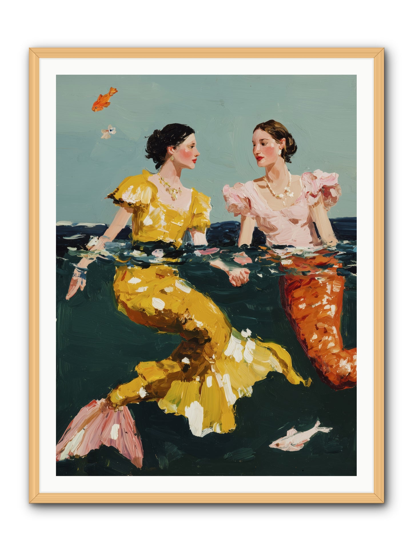 Ocean Daughters -- Framed Print - Natural 36x48
