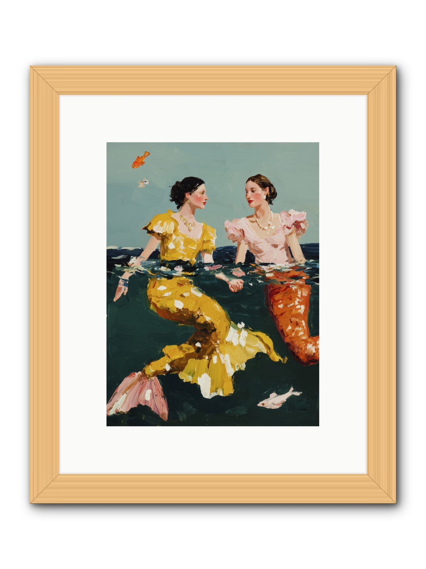 Ocean Daughters -- Framed Print - Natural 9x12