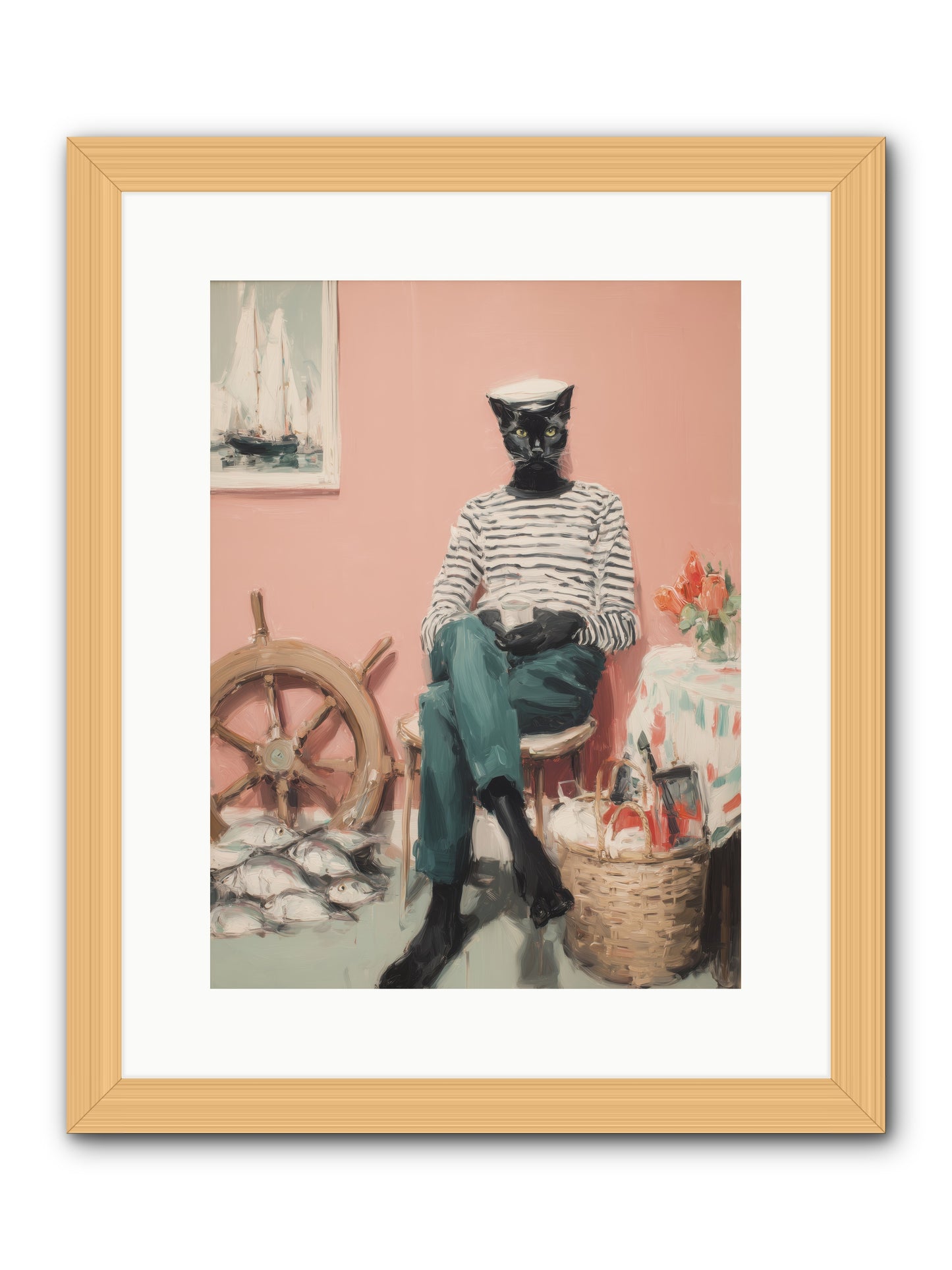 Ocean Wanderer -- Framed Print - Natural 12x16