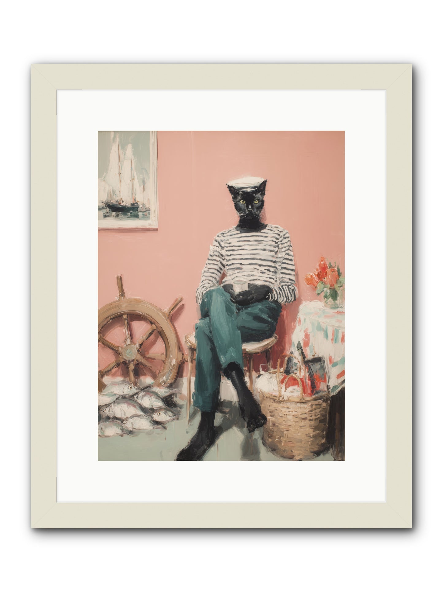 Ocean Wanderer -- Framed Print - White 12x16