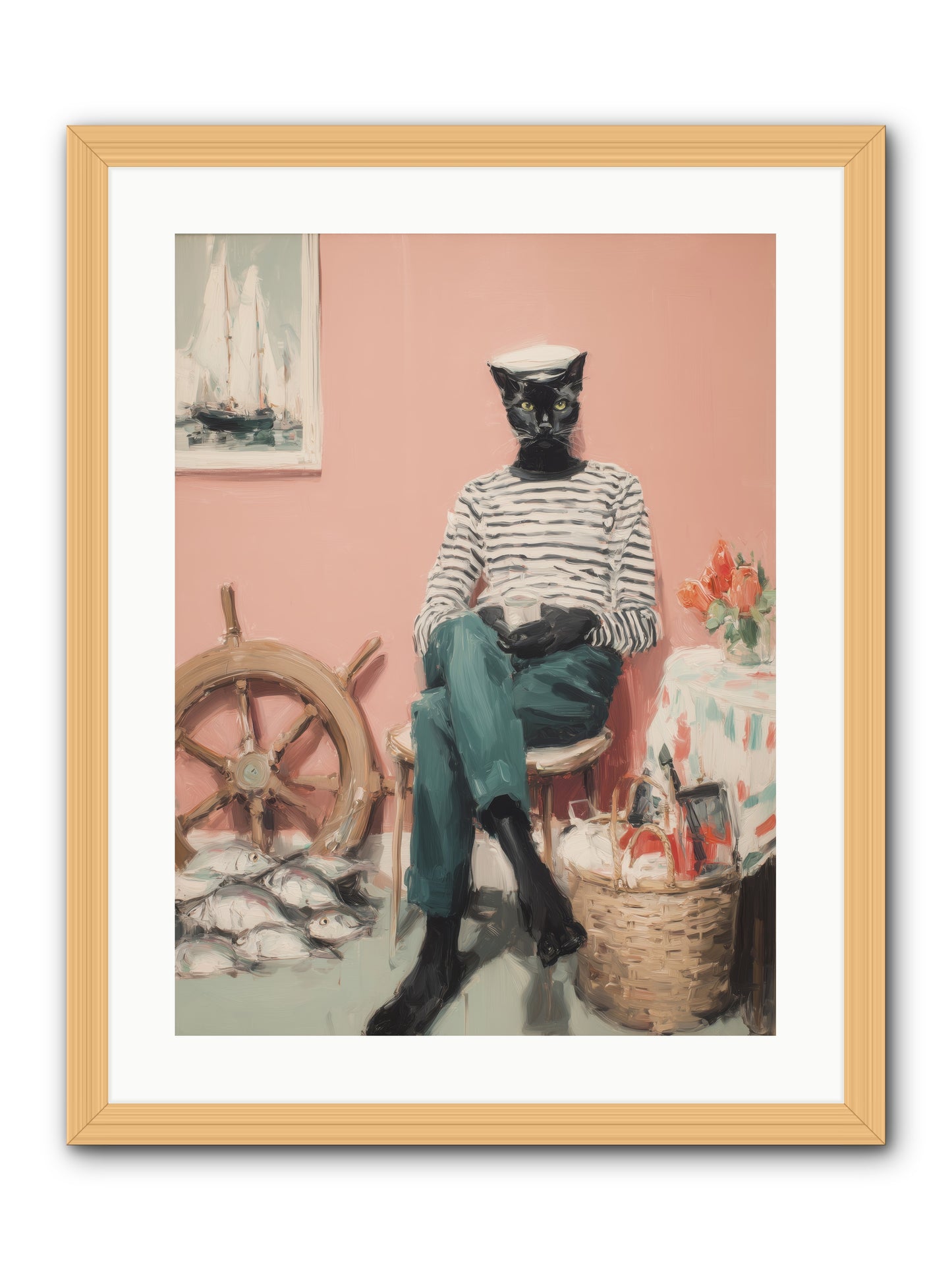 Ocean Wanderer -- Framed Print - Natural 18x24
