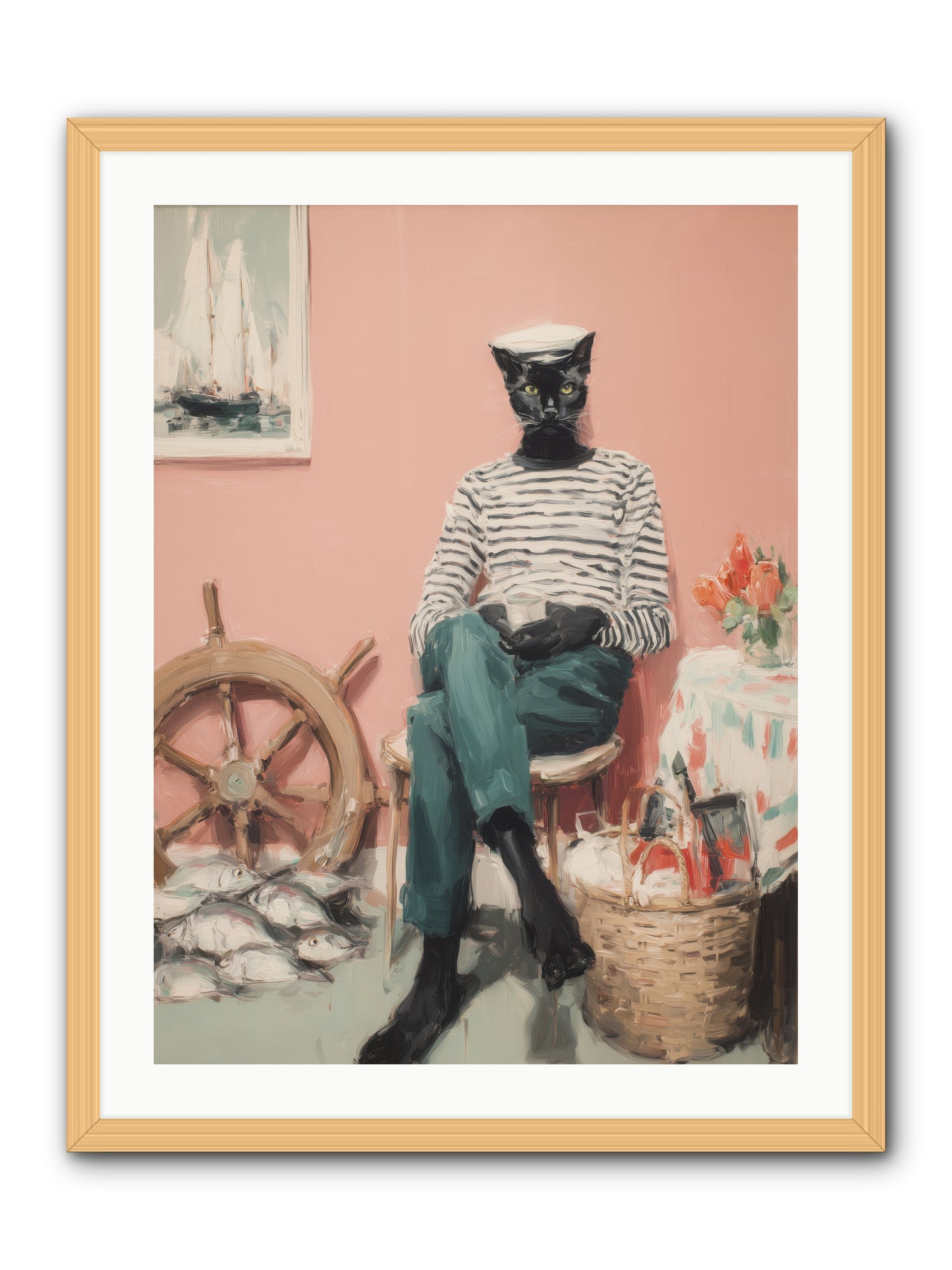 Ocean Wanderer -- Framed Print - Natural 24x32