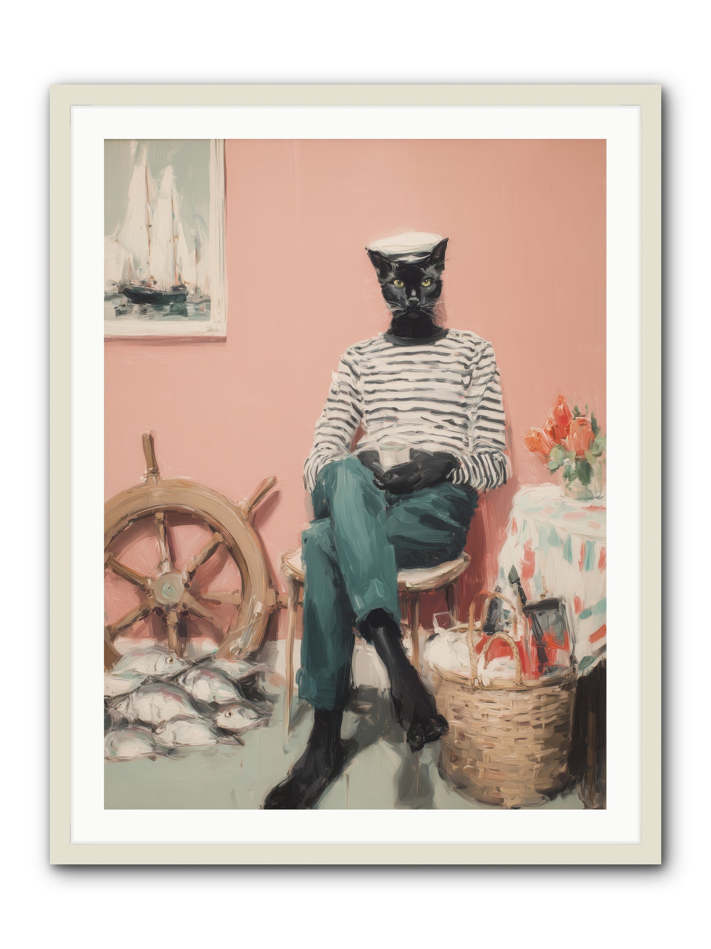 Ocean Wanderer -- Framed Print - White 30x40