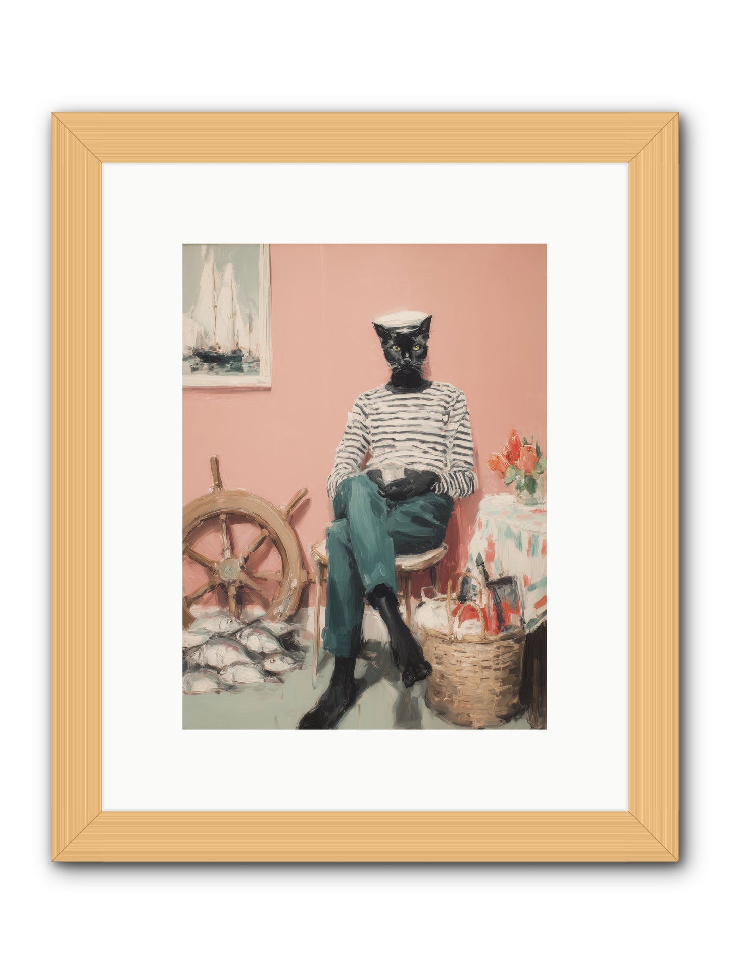 Ocean Wanderer -- Framed Print - Natural 9x12
