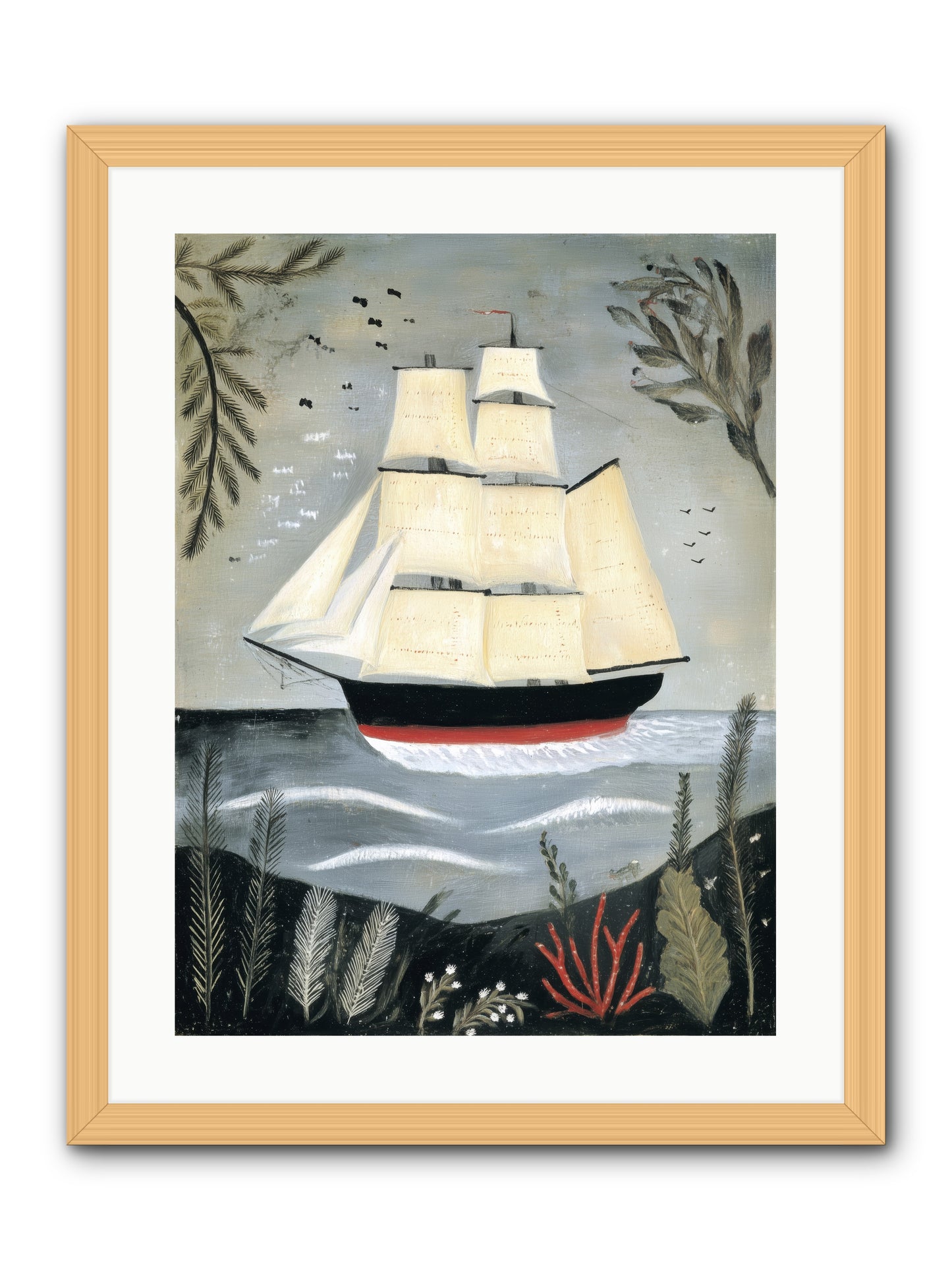 Ocean Whisper -- Framed Print - Natural 18x24