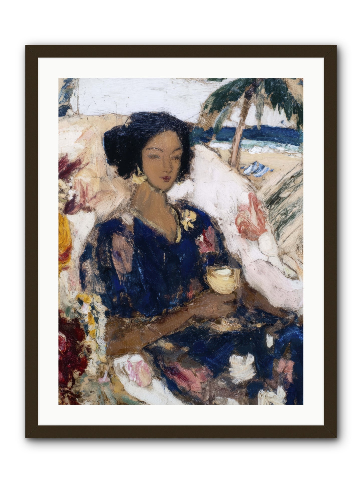 Ocean holds the light -- Framed Print - Black 24x32