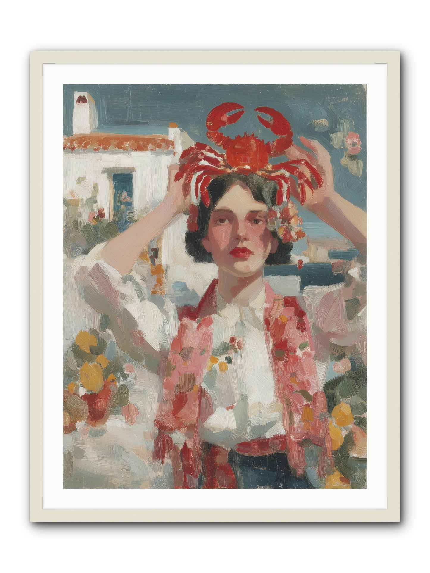 Oceanic Attitude -- Framed Print - White 30x40