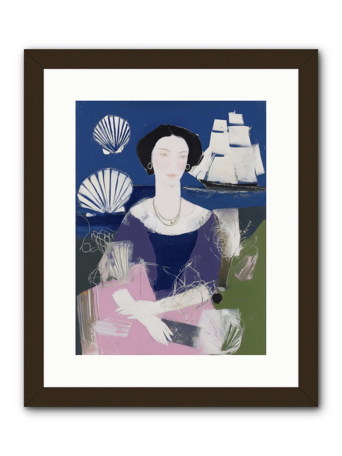 Oceanic Goddess -- Framed Print - Black 12x16