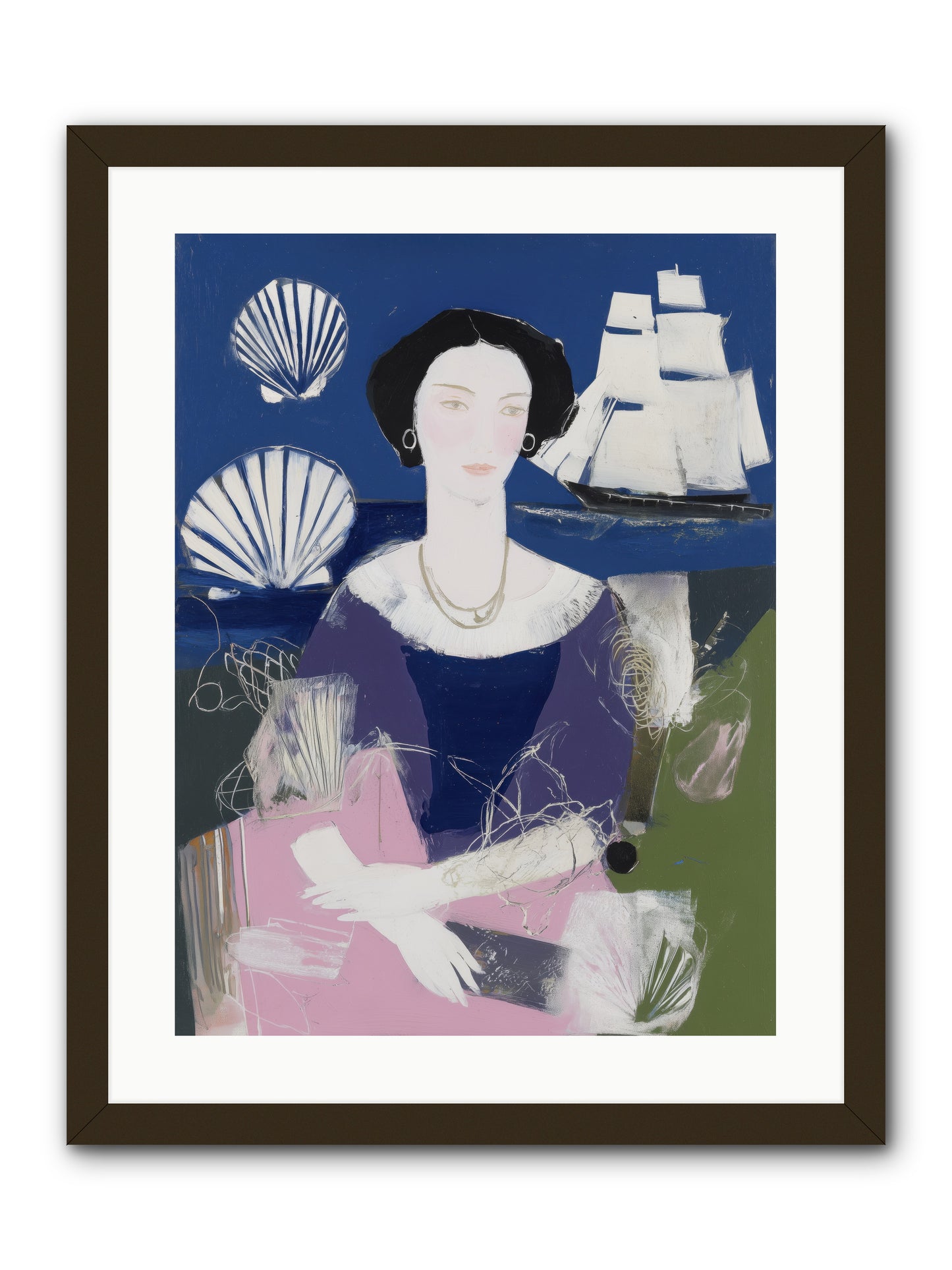 Oceanic Goddess -- Framed Print - Black 18x24